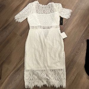 Lulus white never worn lace dress